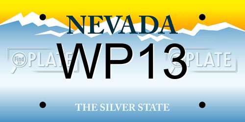 WP13 Nevada License Plate