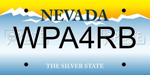WPA4RB Nevada License Plate