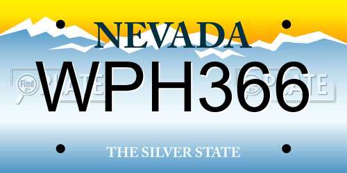 WPH366 Nevada License Plate