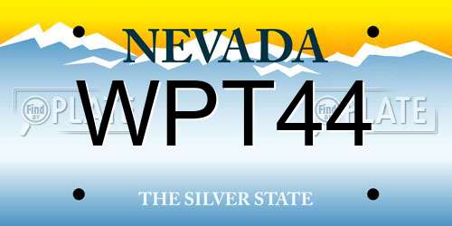 WPT44 Nevada License Plate