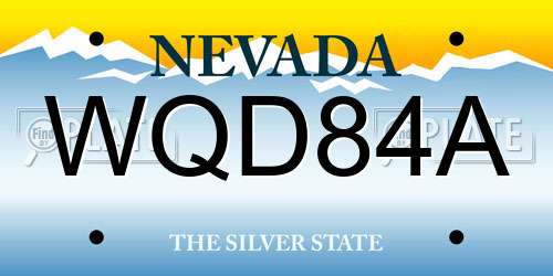 WQD84A Nevada License Plate