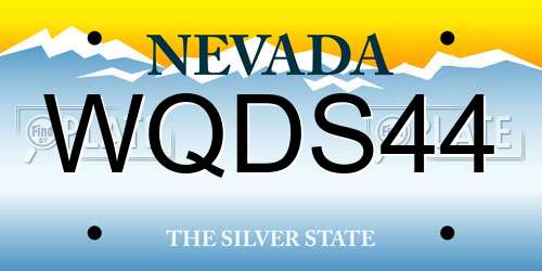 WQDS44 Nevada License Plate