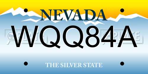 WQQ84A Nevada License Plate