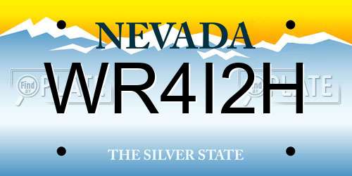 WR4I2H Nevada License Plate