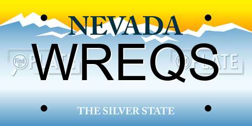WREQS Nevada License Plate