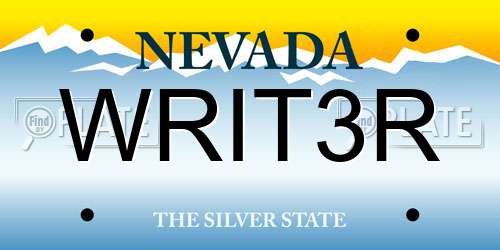 WRIT3R Nevada License Plate