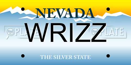 WRIZZ Nevada License Plate