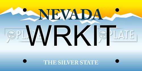 WRKIT Nevada License Plate