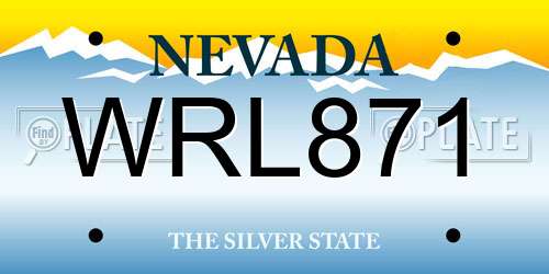 WRL871 Nevada License Plate