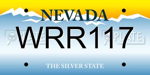 WRR117 Nevada License Plate