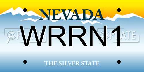 WRRN1 Nevada License Plate