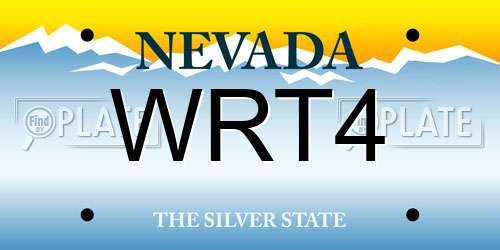 WRT4 Nevada License Plate