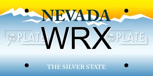 WRX Nevada License Plate