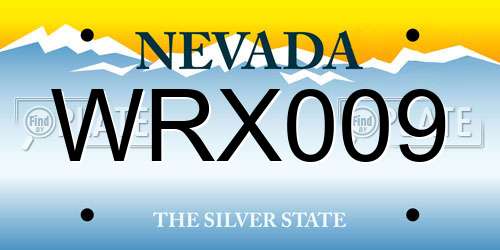 WRX009 Nevada License Plate
