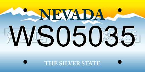 WS05035 Nevada License Plate