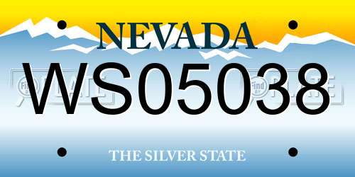 WS05038 Nevada License Plate
