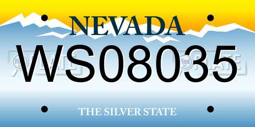 WS08035 Nevada License Plate