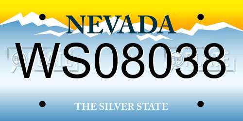 WS08038 Nevada License Plate