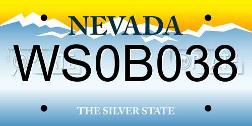 WS0B038 Nevada License Plate