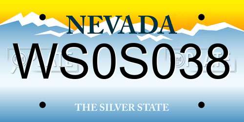 WS0S038 Nevada License Plate
