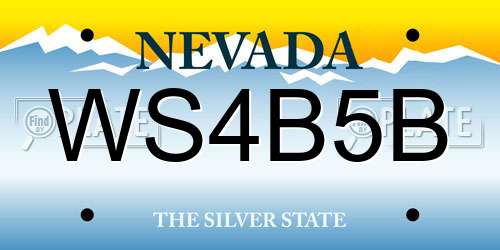 WS4B5B Nevada License Plate