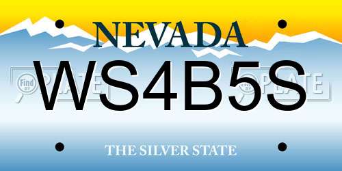 WS4B5S Nevada License Plate