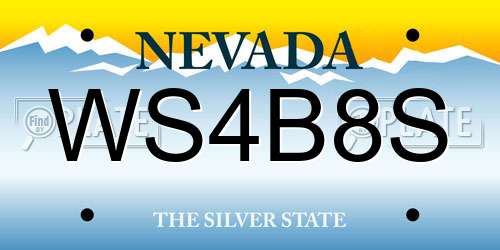 WS4B8S Nevada License Plate