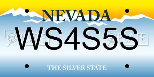 WS4S5S Nevada License Plate