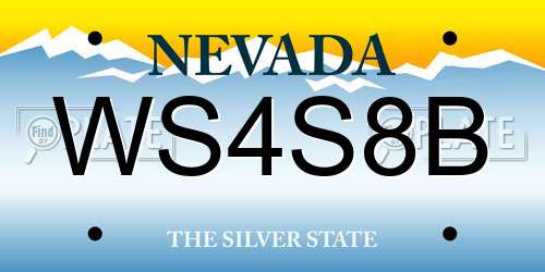 WS4S8B Nevada License Plate