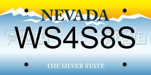 WS4S8S Nevada License Plate