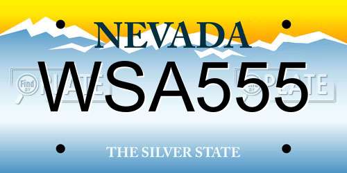 WSA555 Nevada License Plate