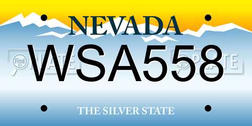 WSA558 Nevada License Plate
