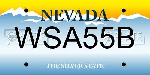 WSA55B Nevada License Plate