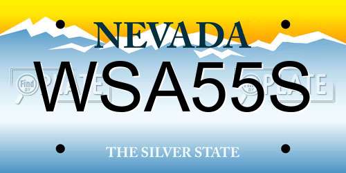 WSA55S Nevada License Plate