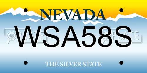 WSA58S Nevada License Plate