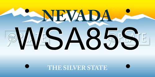 WSA85S Nevada License Plate