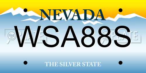 WSA88S Nevada License Plate