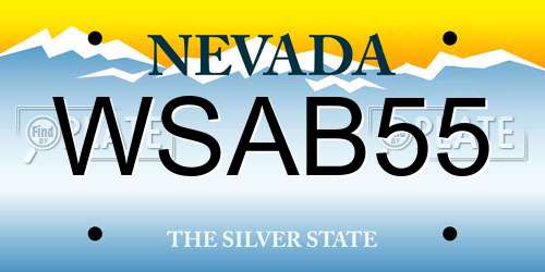 WSAB55 Nevada License Plate