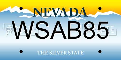 WSAB85 Nevada License Plate