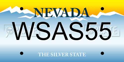 WSAS55 Nevada License Plate
