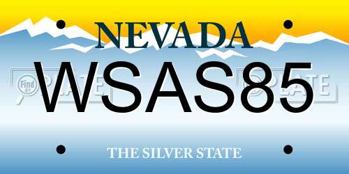 WSAS85 Nevada License Plate