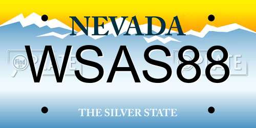 WSAS88 Nevada License Plate