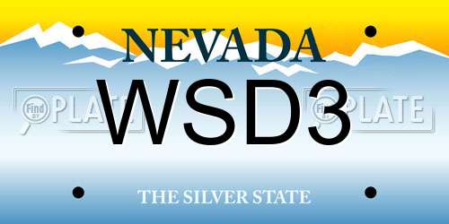 WSD3 Nevada License Plate