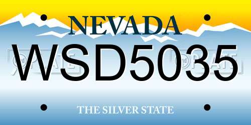 WSD5035 Nevada License Plate