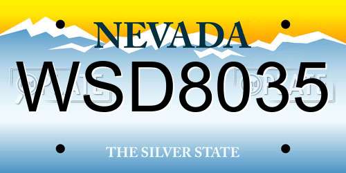 WSD8035 Nevada License Plate