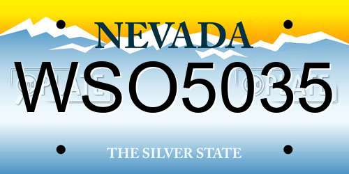 WSO5035 Nevada License Plate