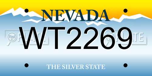 WT2269 Nevada License Plate
