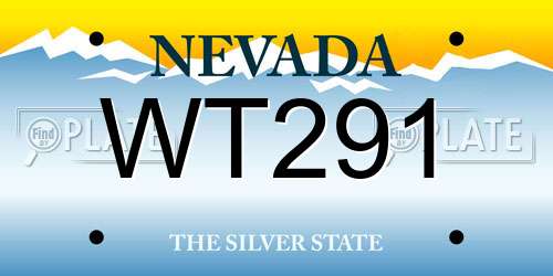 WT291 Nevada License Plate