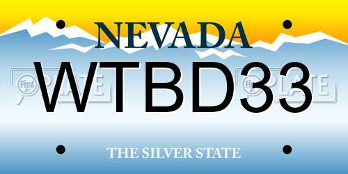 WTBD33 Nevada License Plate