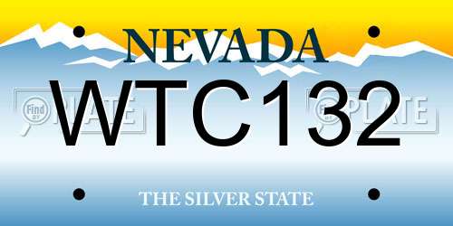 WTC132 Nevada License Plate
